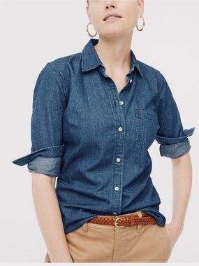 J. Crew Indigo Denim Button-Down Shirt